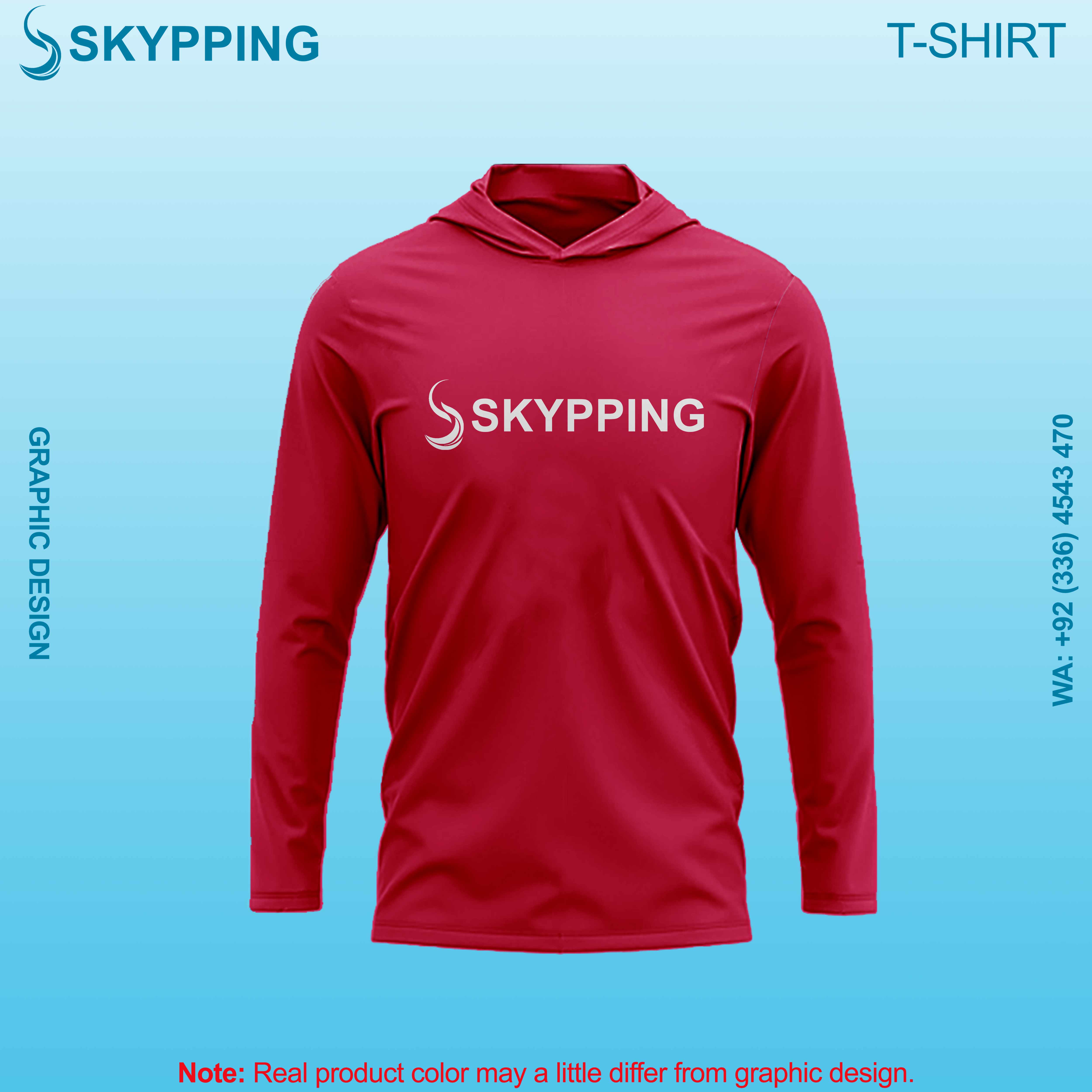 Hooded Long sleeve set-in style round neck t-shirts for men